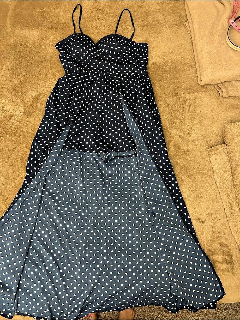 Band of Gypsies Polka Dot Maxi Dress in Black & White